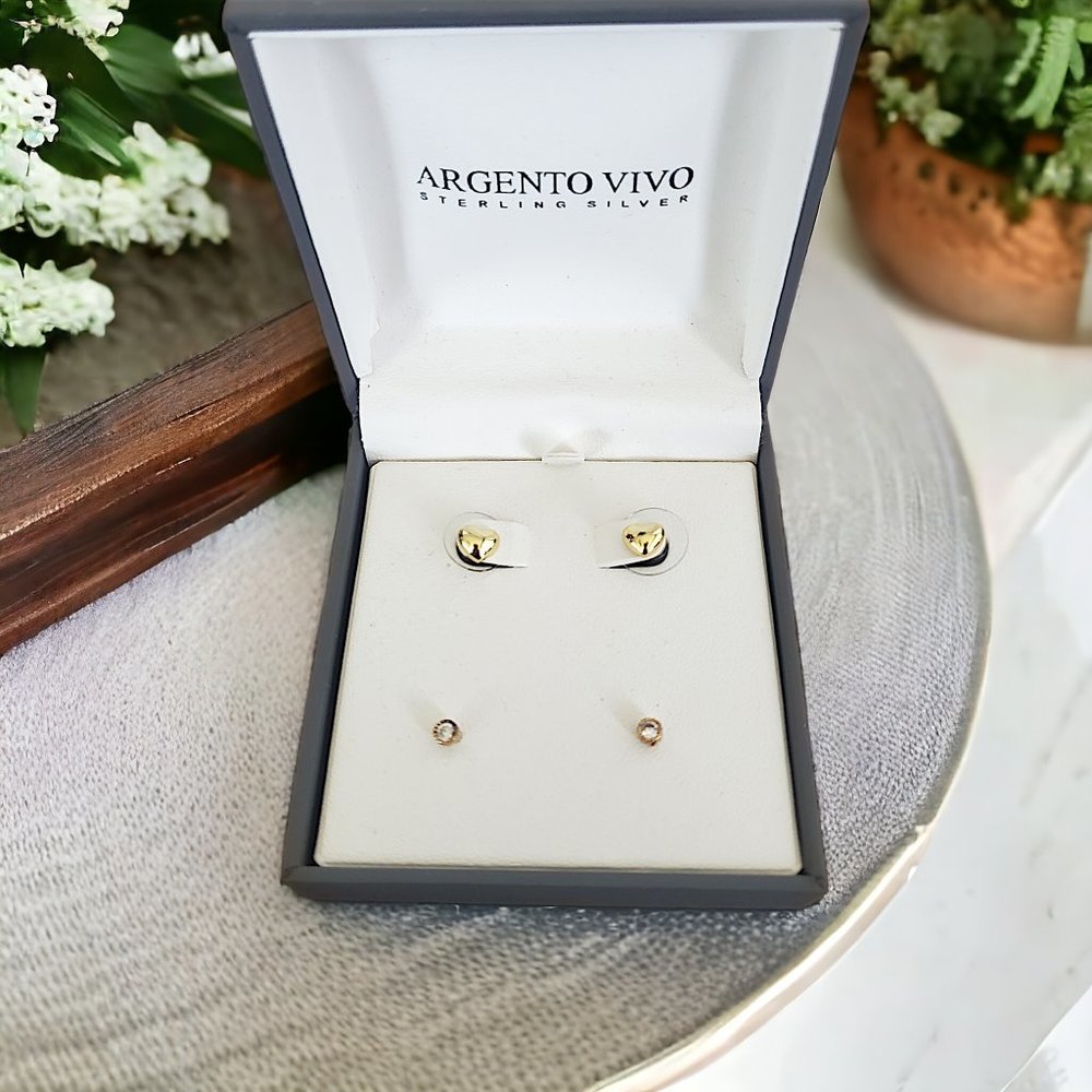 ARGENTO VIVO CZ Post Earring Set